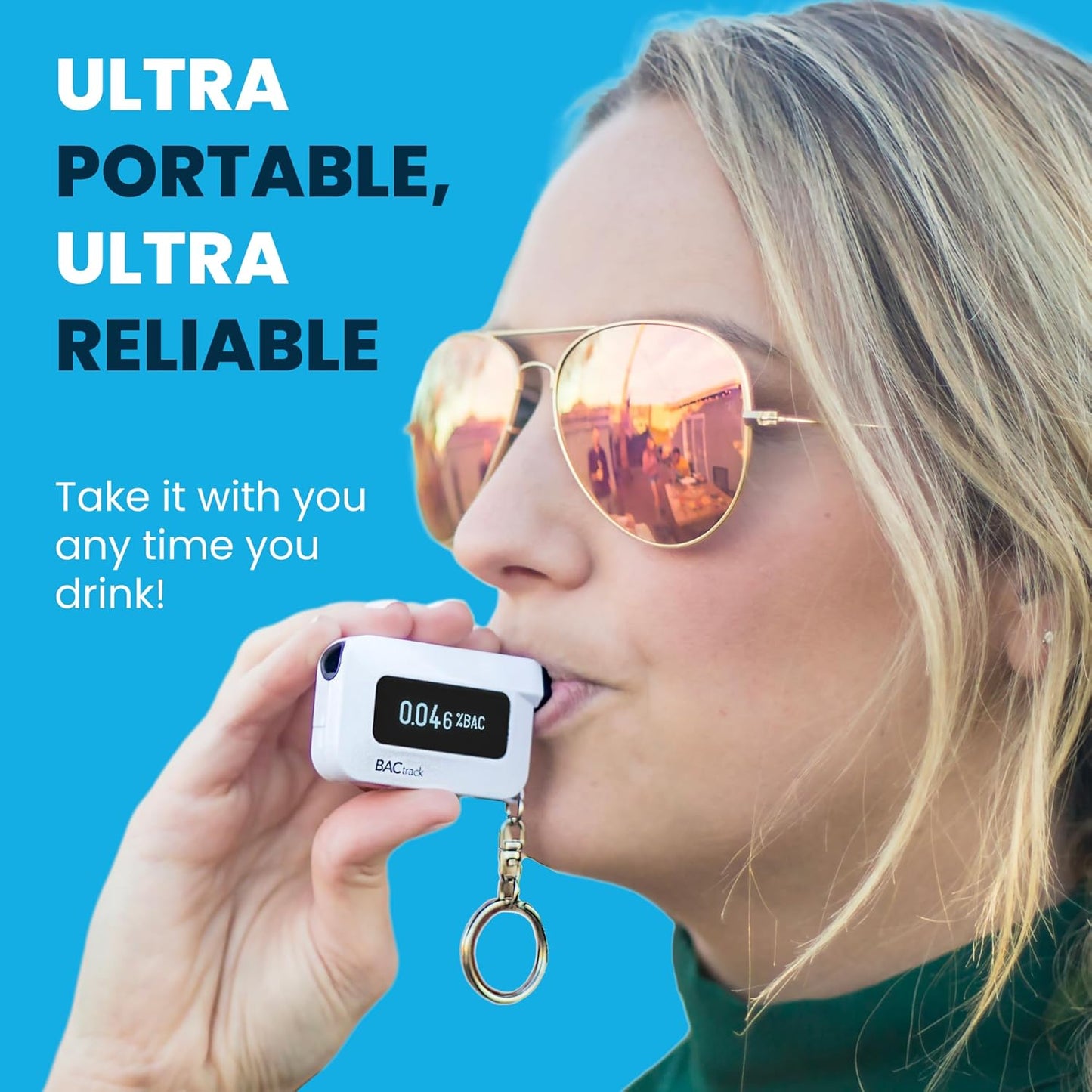 C6 Keychain Breathalyzer (2 Pack) | Professional-Grade Accuracy | Optional Smartphone Connectivity | Compatible W/Apple Iphone & Android Devices | Apple Healthkit Integration