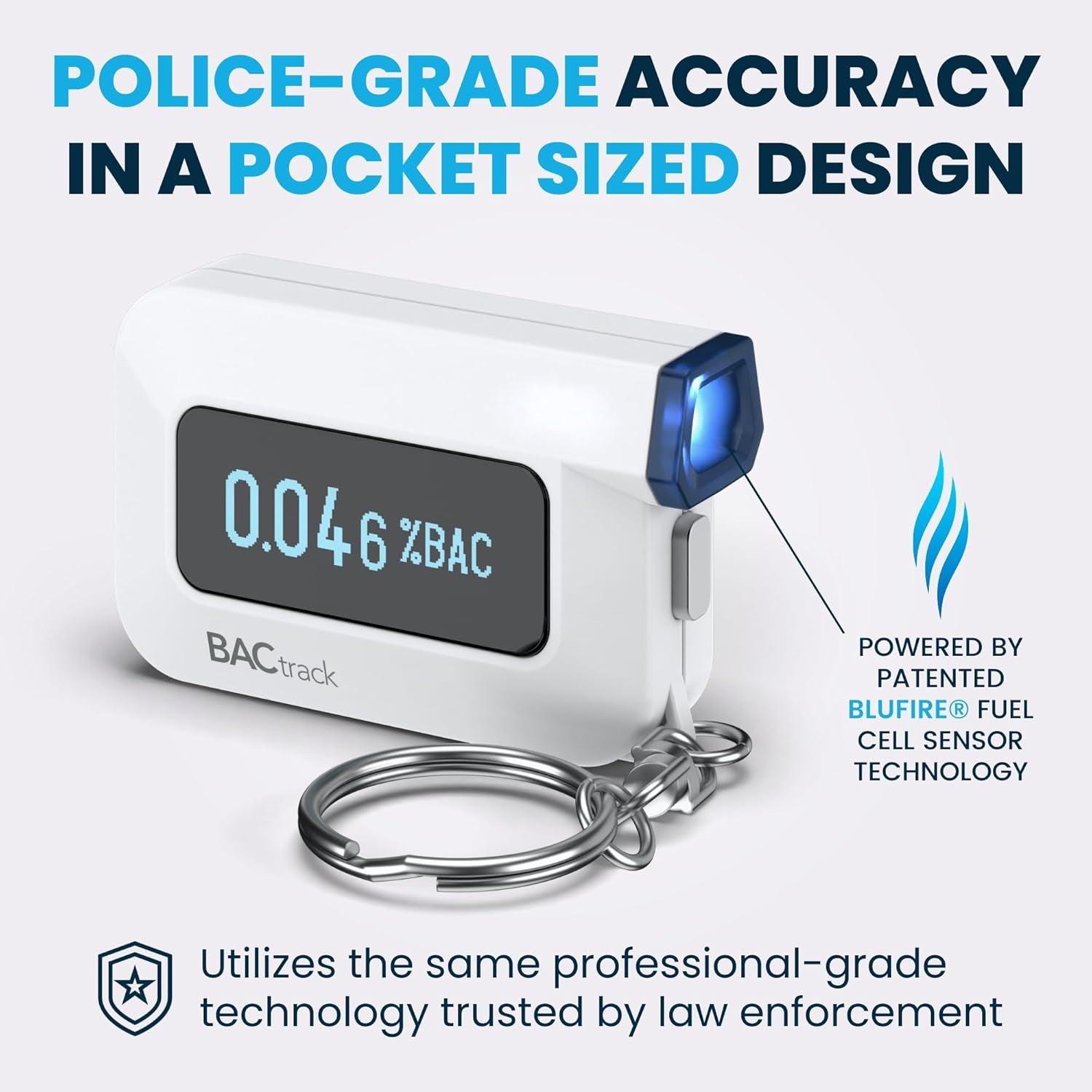 C6 Keychain Breathalyzer (2 Pack) | Professional-Grade Accuracy | Optional Smartphone Connectivity | Compatible W/Apple Iphone & Android Devices | Apple Healthkit Integration