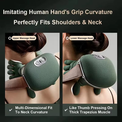 Bionic Neck Shoulder Massager Heated Back Massagers Electric Kneading Muscles Massage Pillow Neck Waist Leg Body ﻿3-Level Modes