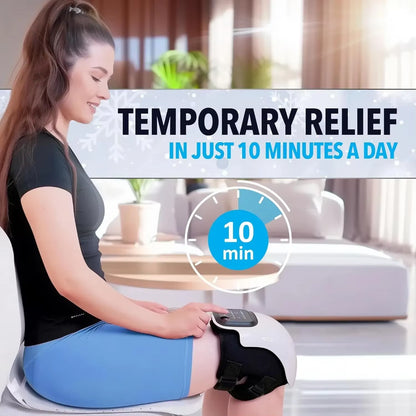 Cordless Knee Massager Red Light and Massage Therapy with LED Screen 3 Levels Infrared Heat and Vibration Gifts for Men Women