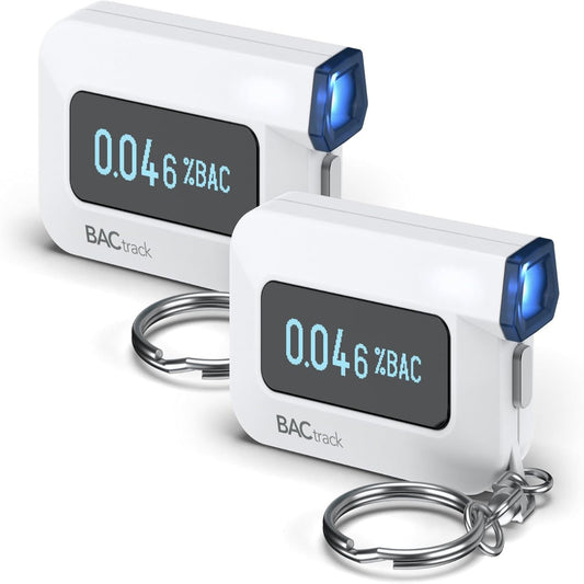 C6 Keychain Breathalyzer (2 Pack) | Professional-Grade Accuracy | Optional Smartphone Connectivity | Compatible W/Apple Iphone & Android Devices | Apple Healthkit Integration