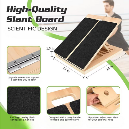 Elevate Your Flexibility with the Foldable Wooden Incline Board for Pain Relief and Recovery