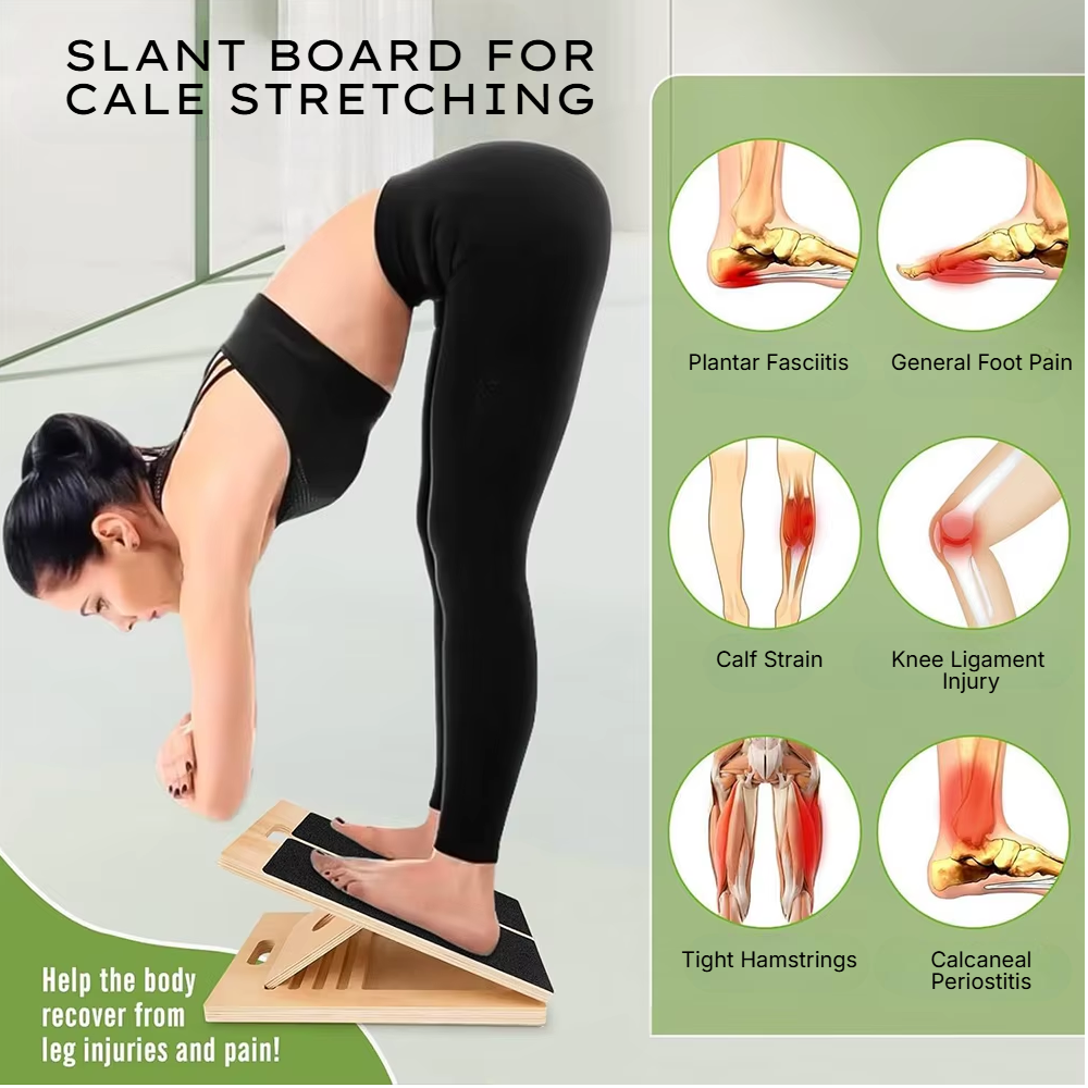 Elevate Your Flexibility with the Foldable Wooden Incline Board for Pain Relief and Recovery